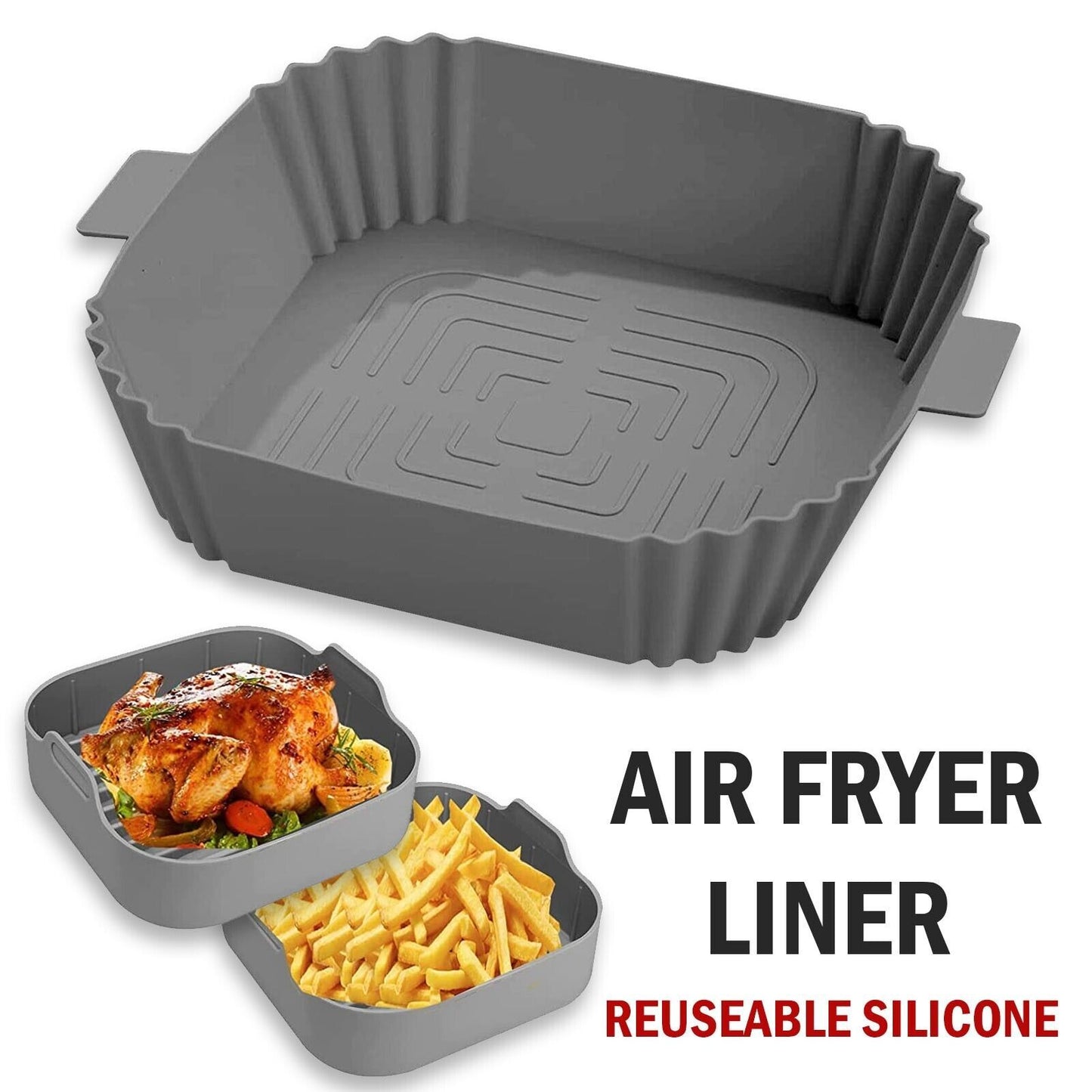 Accessori per teglie da forno antiaderenti sicure per cestelli in silicone per friggitrice ad aria